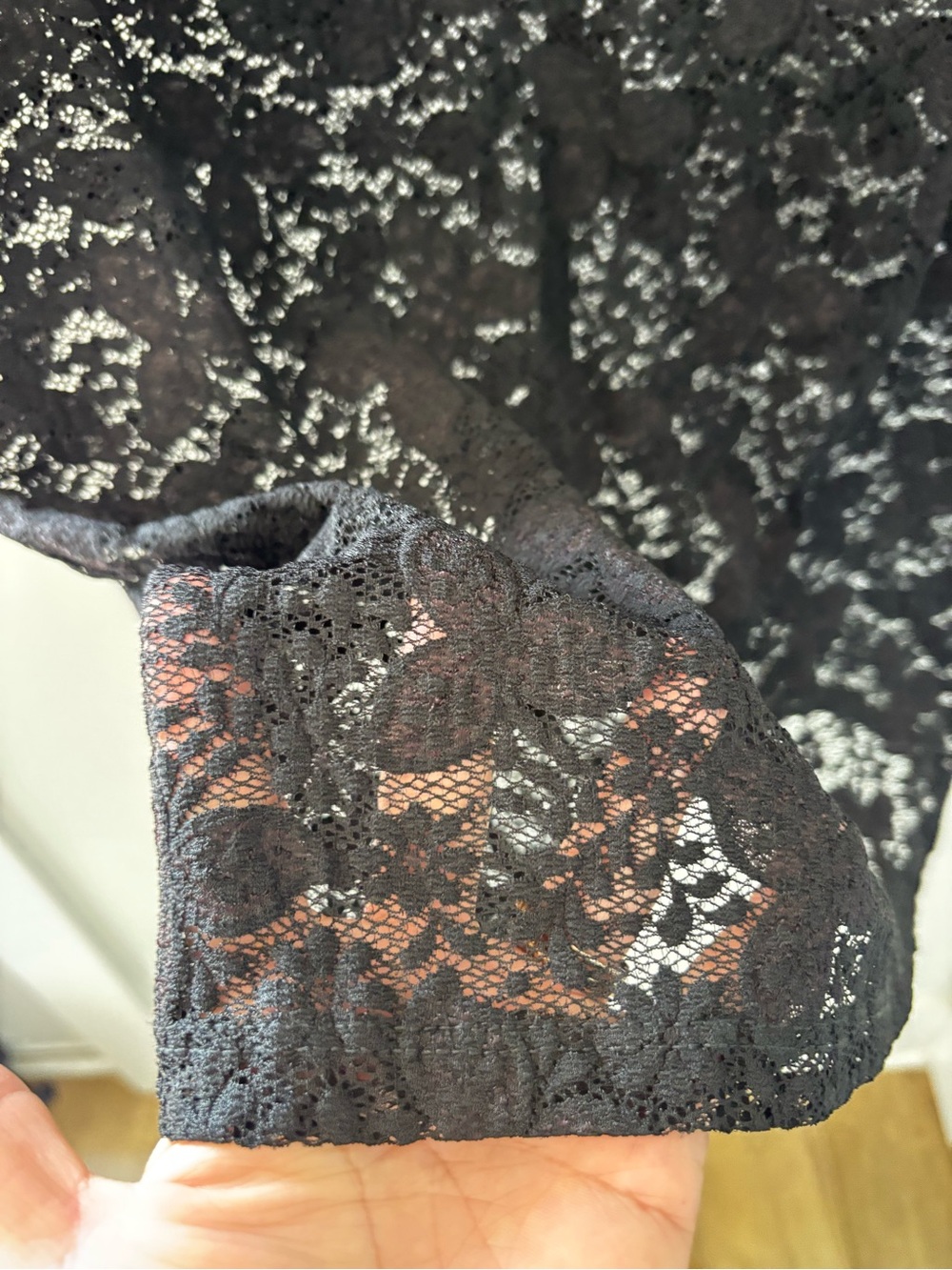 Only Hearts NYC Black Lace Whimsigoth Dress Velvet Collar Fairy Grunge M - Picture 4 of 12